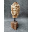 Hand carved in teak wood, Buddha head