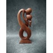 Sculpture "abstract kiss", suar wood