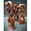 Sculpture "abstract kiss", suar wood