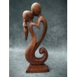 Sculpture "abstract kiss", suar wood