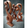 Sculpture "abstract kiss", suar wood