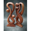 Sculpture "abstract kiss", suar wood