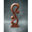 Sculpture "abstract kiss", suar wood