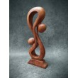 Sculpture "abstract kiss", suar wood