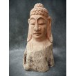 A hand-carved figure of the Buddha in teak wood, 80 cm