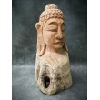 A hand-carved figure of the Buddha in teak wood, 80 cm