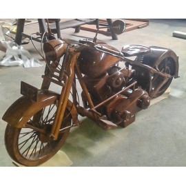 Hand-made sculpture of a life-size motorcycle