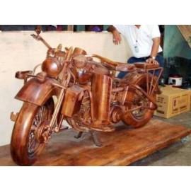 Hand-made sculpture of a life-size motorcycle