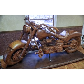 Hand-made sculpture of a life-size motorcycle