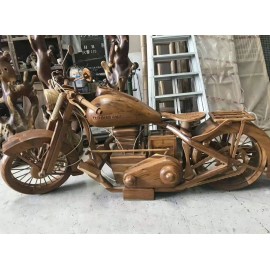 Hand-made sculpture of a life-size motorcycle