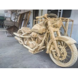 Hand-made sculpture of a life-size motorcycle