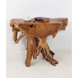 Raw teak root console