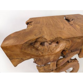 Raw teak root console