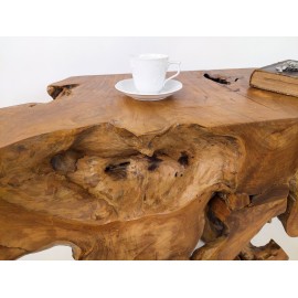 Raw teak root console