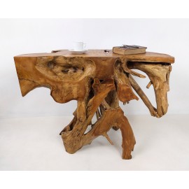 Raw teak root console