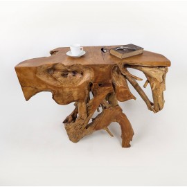 Raw teak root console