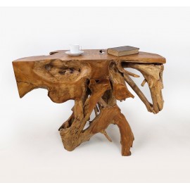 Raw teak root console