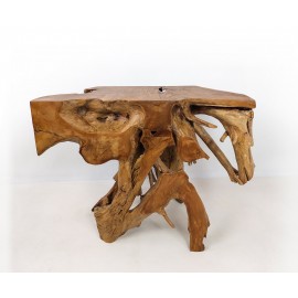 Raw teak root console