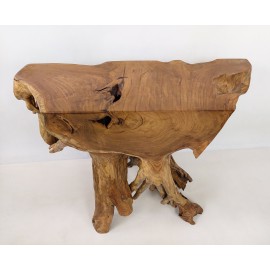 Raw teak root console