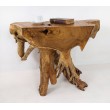 Raw teak root console