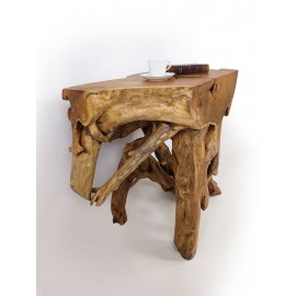 Raw teak root console