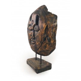 Sculpture "Face", recovered wood teak