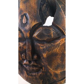 Sculpture "Face", recovered wood teak