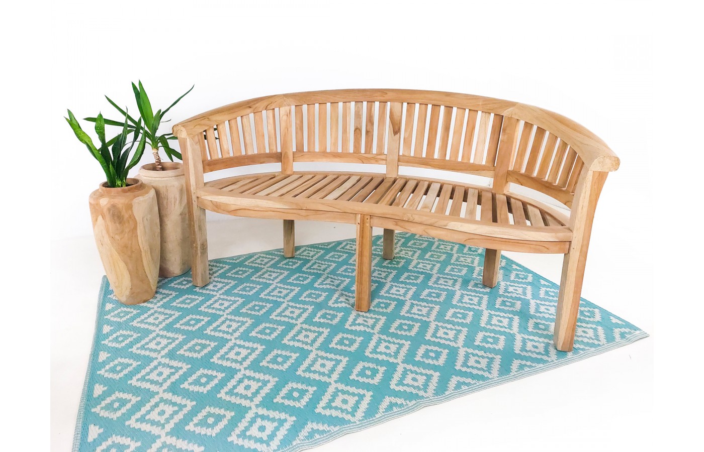 Banana Rongo bench, Teak