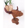 Sculpture, buffalo head made of Teak wood