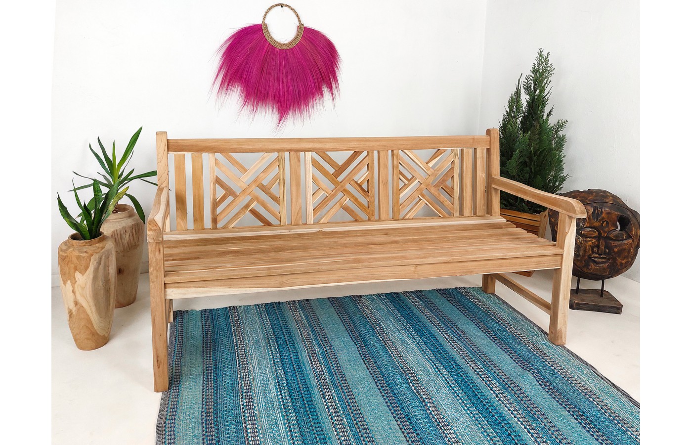 Garden teak bench Wakana 180 cm