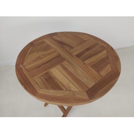 OUTLET Stół ogrodowy okrągły Andir składany - 50/75 cm Teak---