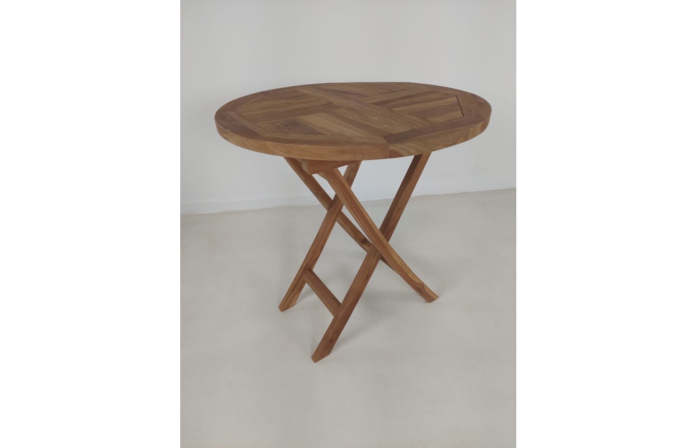 OUTLET Stół ogrodowy okrągły Andir składany - 50/75 cm Teak---