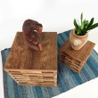 Furniture set, cubes, reclaimed teak