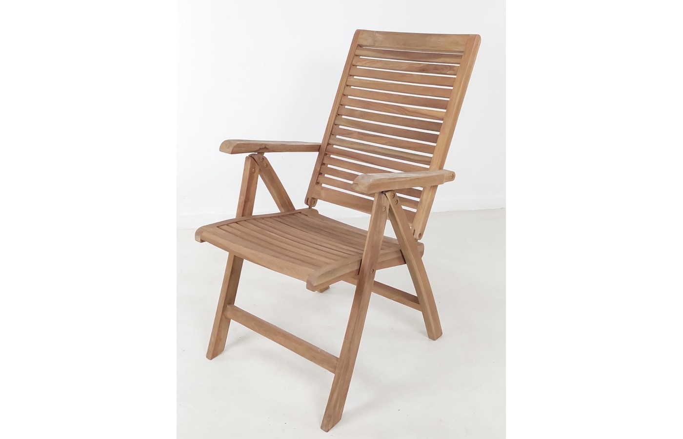 OUTLET Folding teak garden chair with armrests