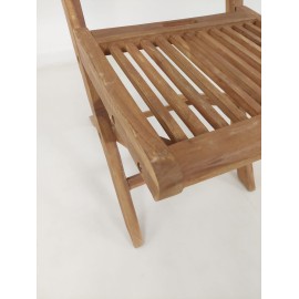 Folding garden chair with handle, Teak wood