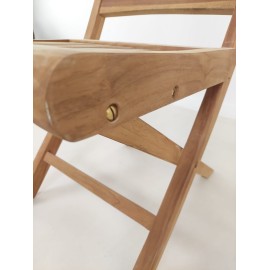 Folding garden chair with handle, Teak wood