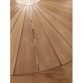 OUTLET Duży stół ogrodowy okrągły Matahari 150 cm, teak