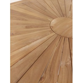 OUTLET Duży stół ogrodowy okrągły Matahari 150 cm, teak