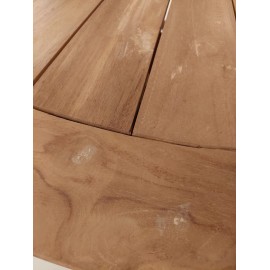 OUTLET Duży stół ogrodowy okrągły Matahari 150 cm, teak