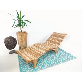 Deck sun lounger, Teak wood