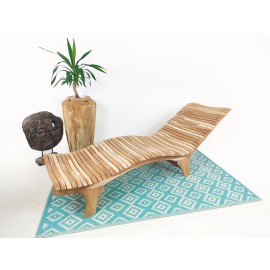 Deck sun lounger, Teak wood