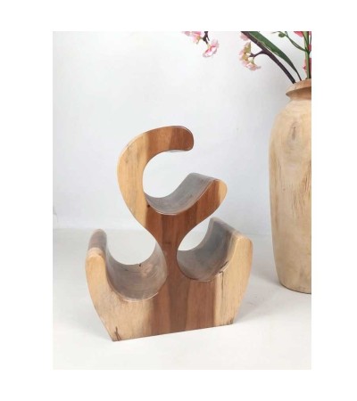 OUTLET Wine rack made of exotic wood for 3 bottles, Suar