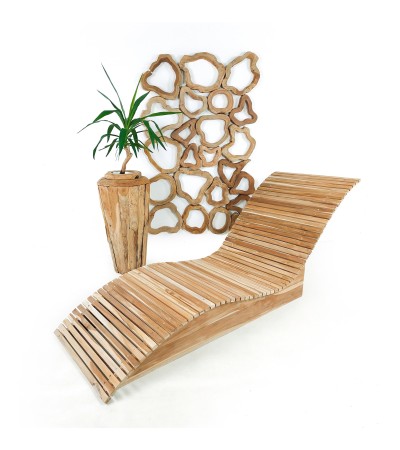 Teak garden sun lounger -Vave