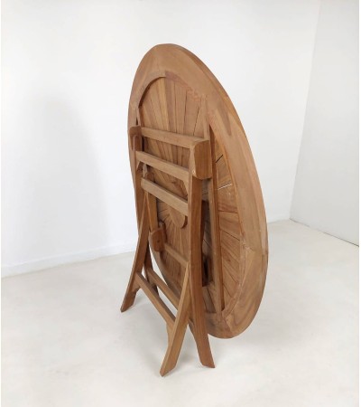 OUTLET Stół ogrodowy okrągły Matahari 120 cm,Teak, meble ogrodowe