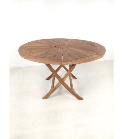 OUTLET Stół ogrodowy okrągły Matahari 120 cm,Teak, meble ogrodowe