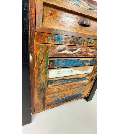 Chest of drawers, cabinet in aged wood, Teak