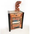 Chest of drawers, cabinet in aged wood, Teak