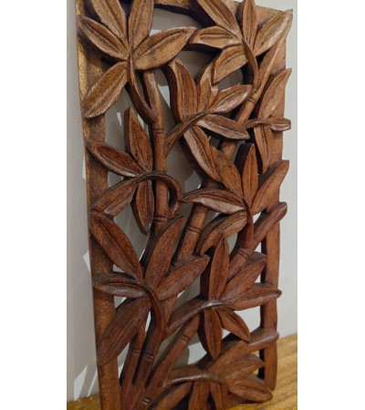 Oriental wall panel - Bamboo - Bali sculpture, suar wood