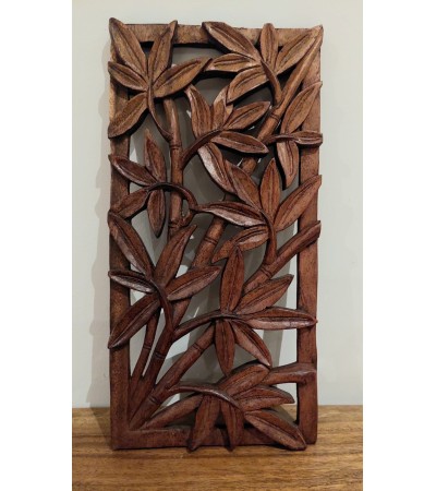 Oriental wall panel - Bamboo - Bali sculpture, suar wood