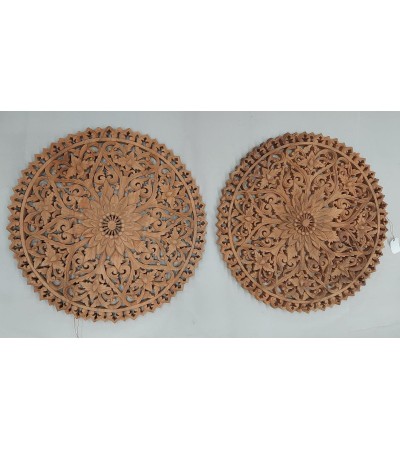 Oriental wall panel - Lotus Flower Mandala - Bali sculpture, 50 cm